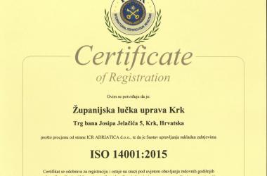 Certifikat ISO 14001-2015