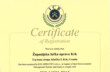 ISO certifikat 14001 (eng 2022.g)